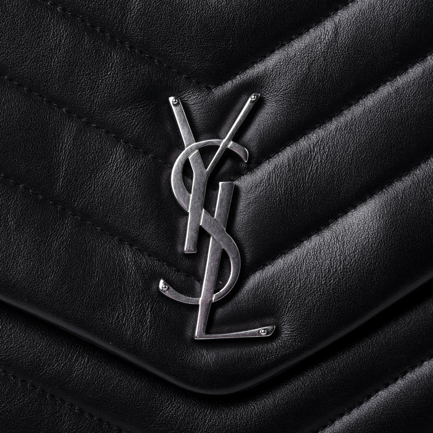Saint Laurent Calfskin Y Quilted Monogram Large Loulou Chain Satchel Black 12 of 12