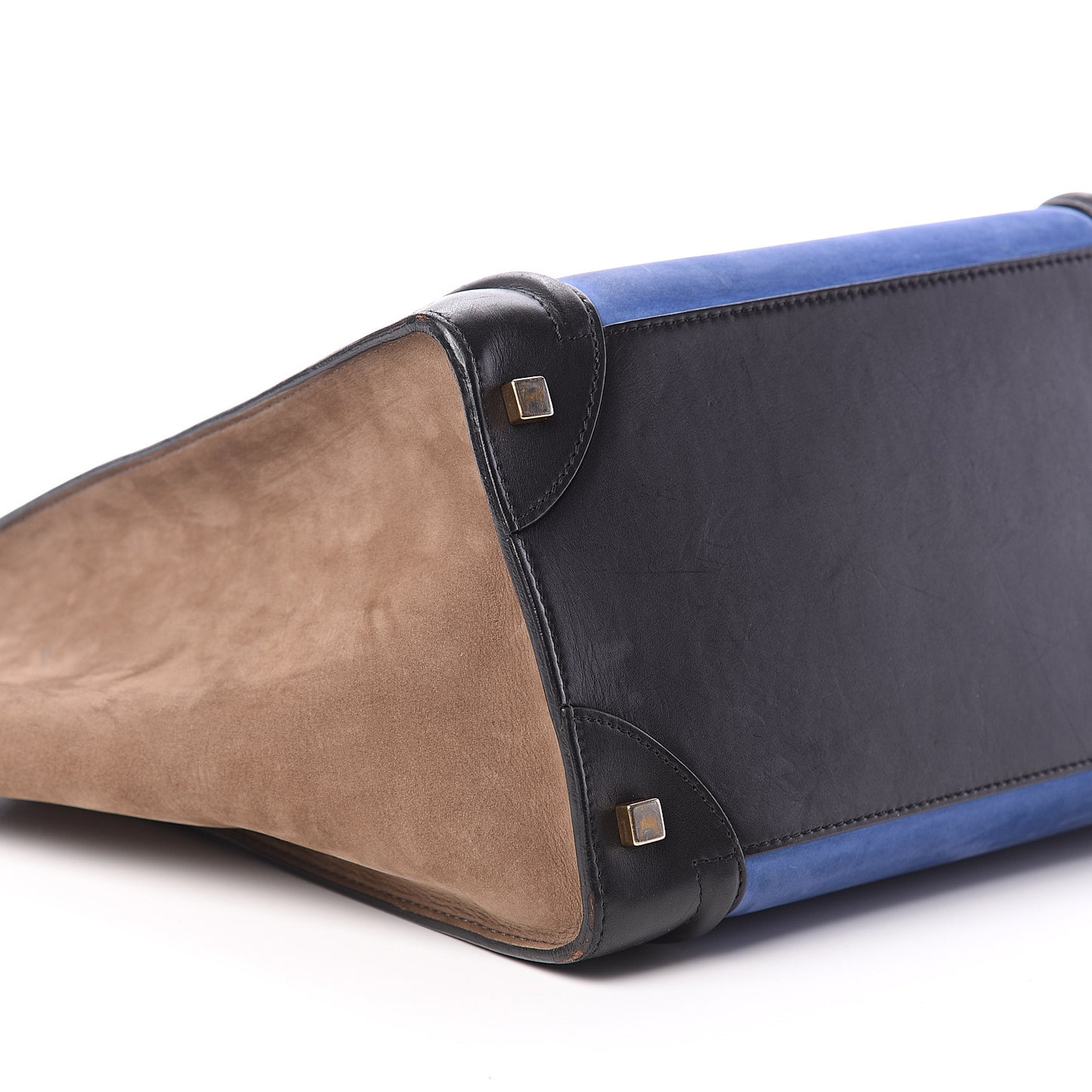 Calfskin Nubuck Suede Micro Tri-Color Luggage Blue