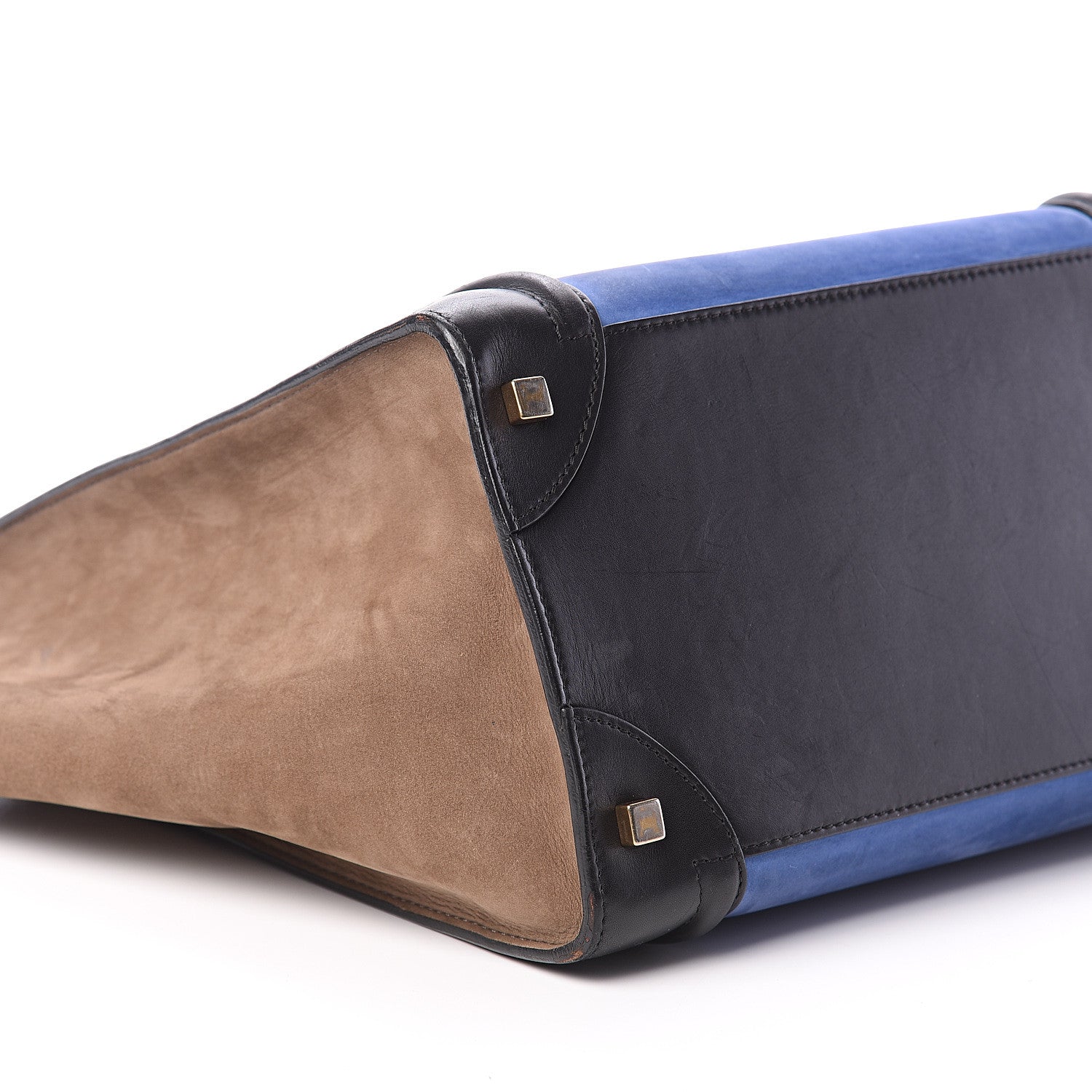 Celine Calfskin Nubuck Suede Micro Tri-Color Luggage Blue 7 of 8