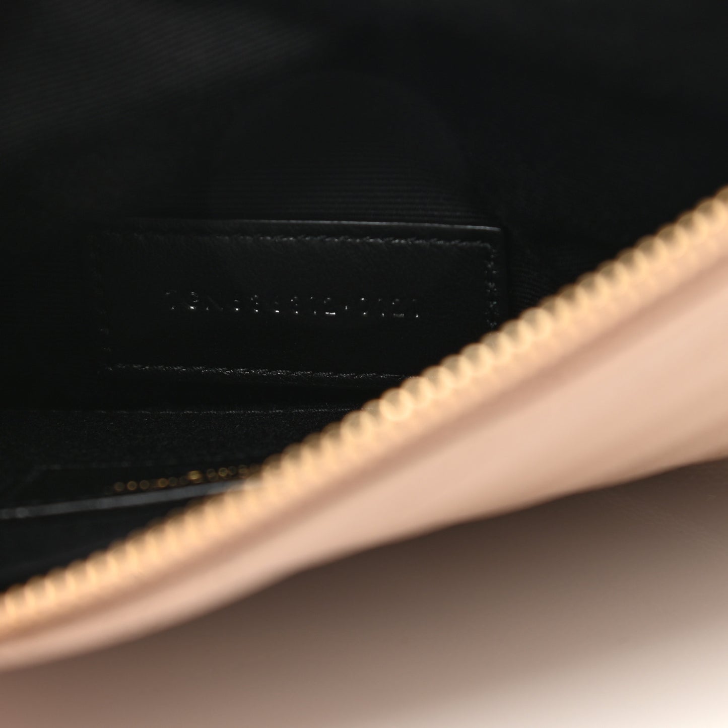 Grain De Poudre Chevron Monogram Bill Pouch Dark Beige