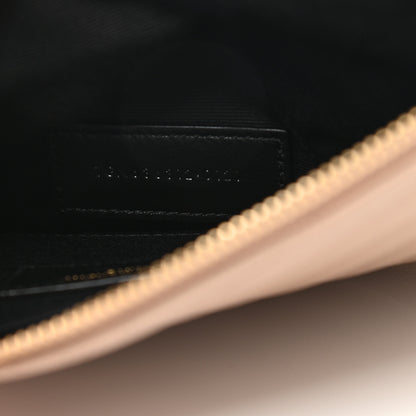 Saint Laurent Grain De Poudre Chevron Monogram Bill Pouch Dark Beige 7 of 7