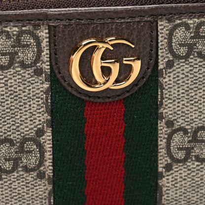 Gucci GG Supreme Monogram Web Ophidia Zip Card Case Brown 8 of 10