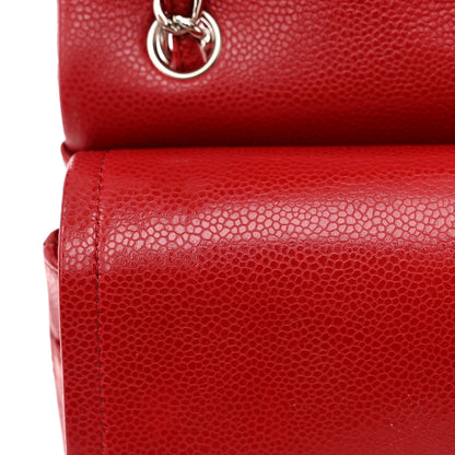 Chanel Caviar Quilted Jumbo Double Flap Dark Red 12 of 13