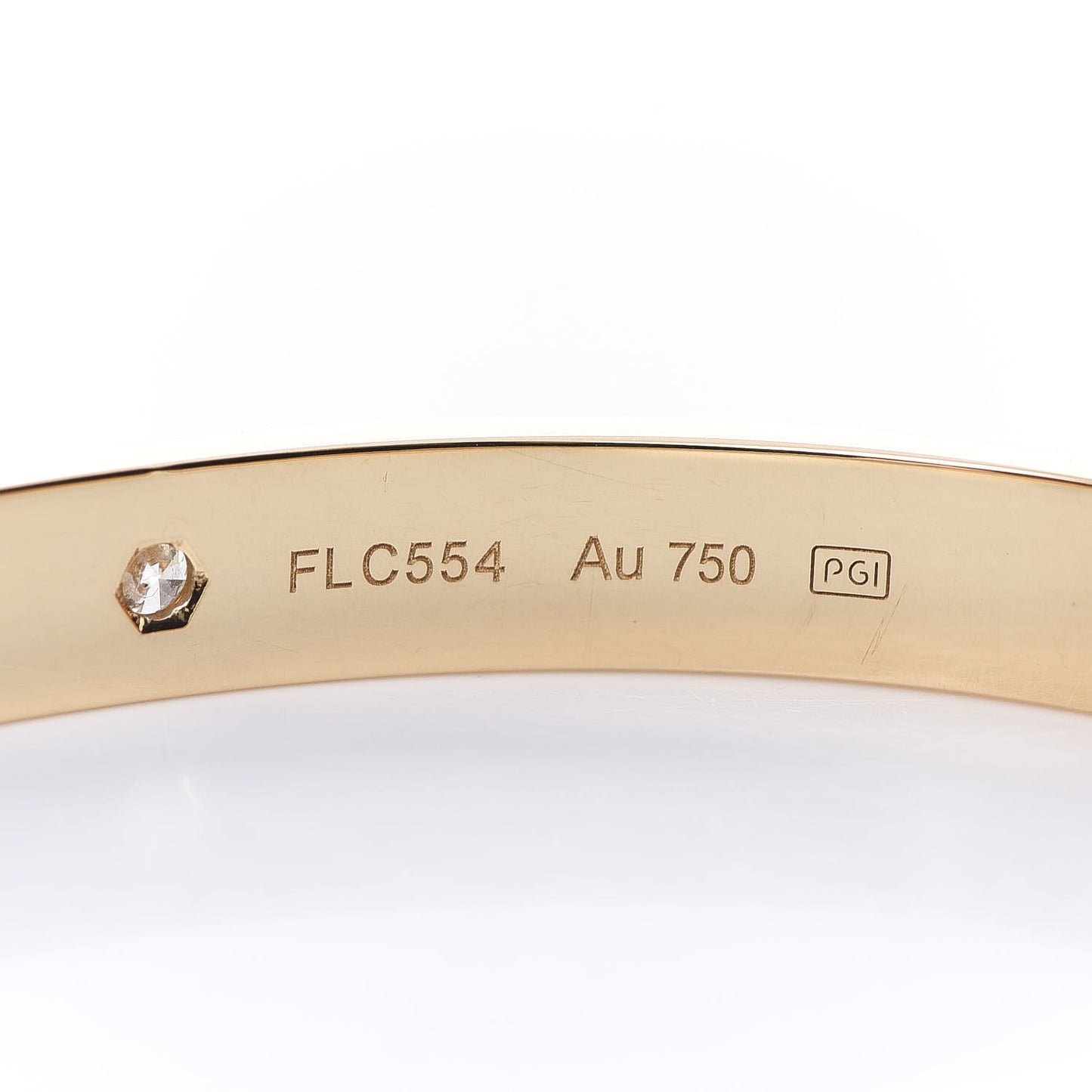 18K Yellow Gold 4 Diamond LOVE Bracelet 18