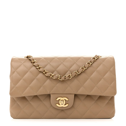 Chanel Caviar Quilted Medium Double Flap Dark Beige 1 of 12