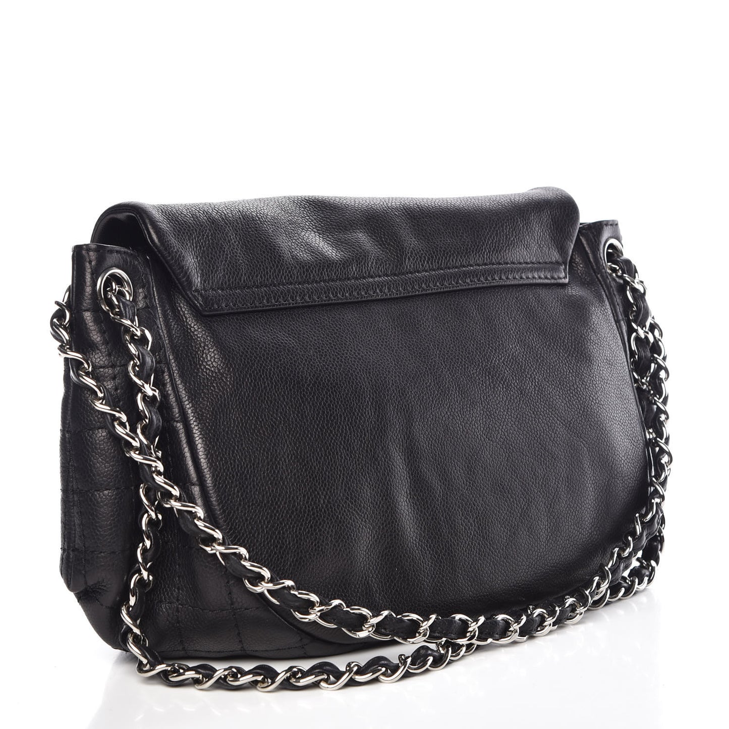 Caviar Half Moon Large Flap Black