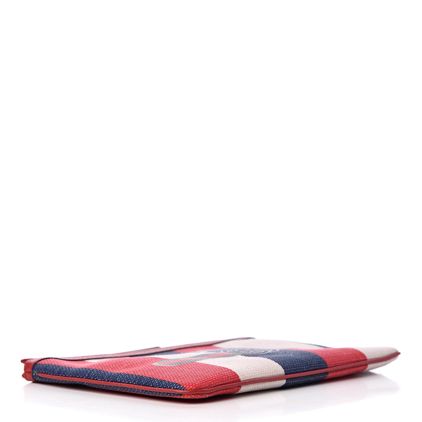 Canvas Sylvie Stripe Logo Zip Pouch Mystic White Hibiscus Red Maritime