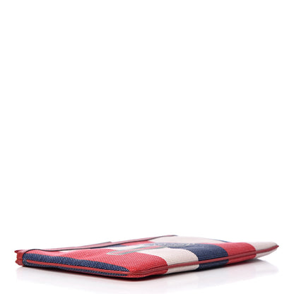 Gucci Canvas Sylvie Stripe Logo Zip Pouch Mystic White Hibiscus Red Maritime 4 of 7