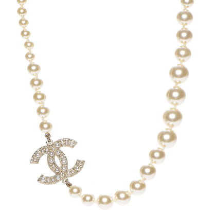 Chanel Graduated Pearl CC Short Necklace Gold 1 of 7