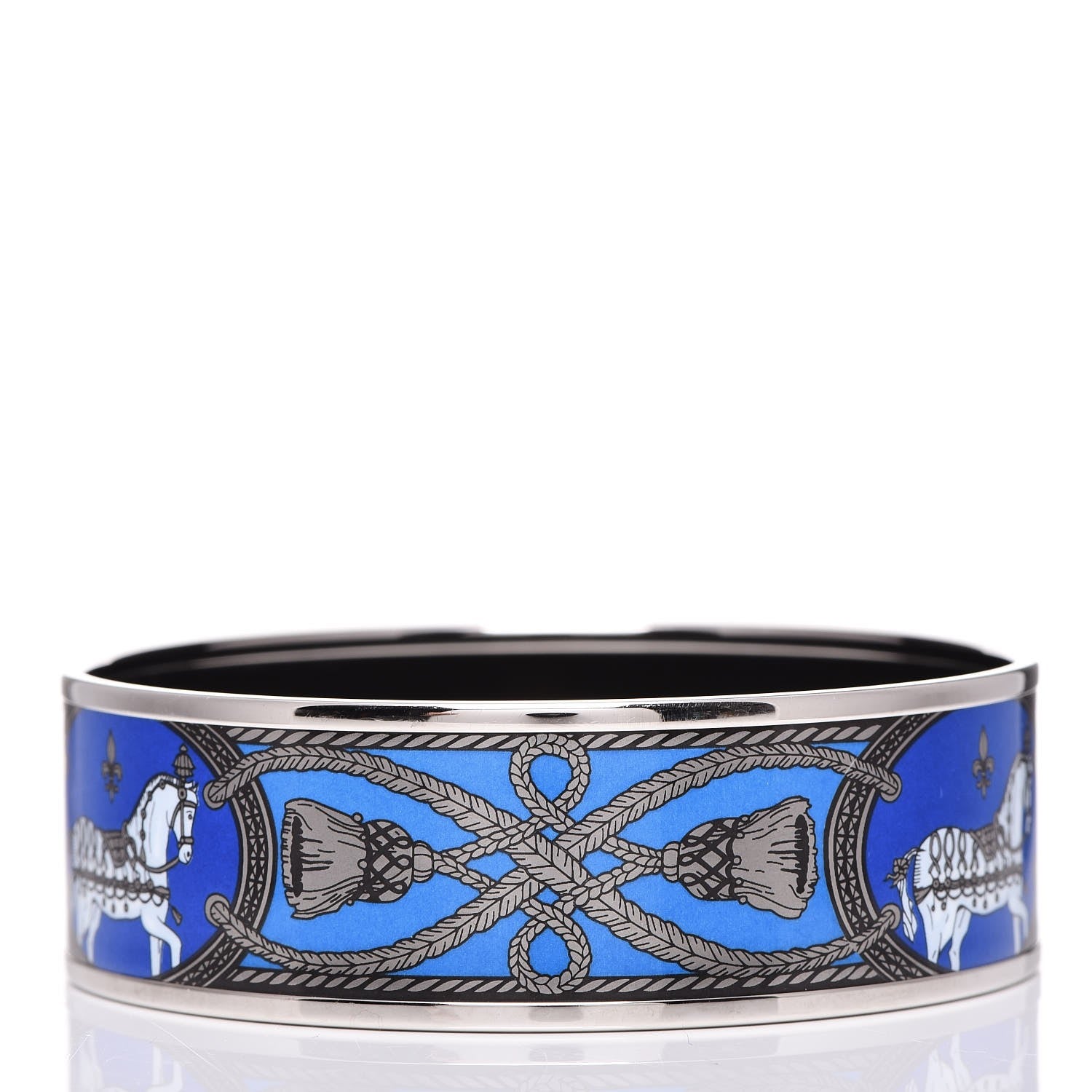 Hermes Printed Enamel Wide Grand Apparat Bracelet 65 3 of 6