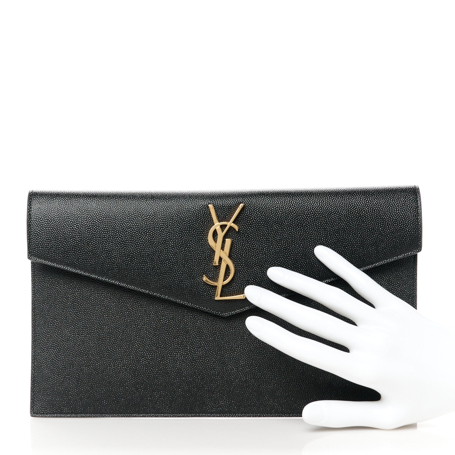 Saint Laurent Grain De Poudre Uptown Pouch Black 2 of 8