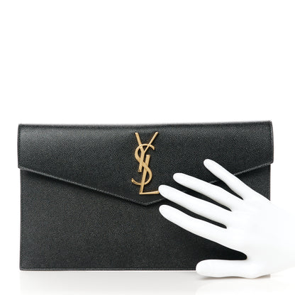 Saint Laurent Grain De Poudre Uptown Pouch Black 2 of 8