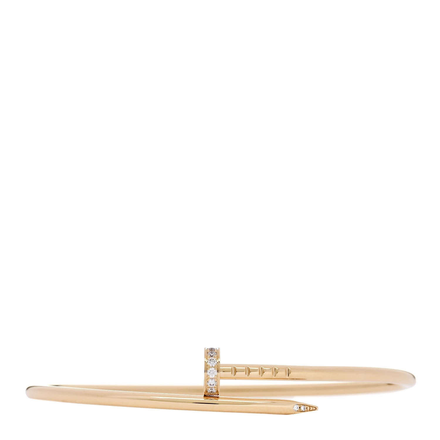 Cartier 18K Yellow Gold Diamond Small Juste Un Clou Bracelet 17 1 of 5