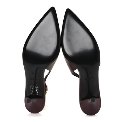 Gucci Malaga Kid Nappa Signoria Slingback Pumps 38 Rosso Ancora 7 of 12