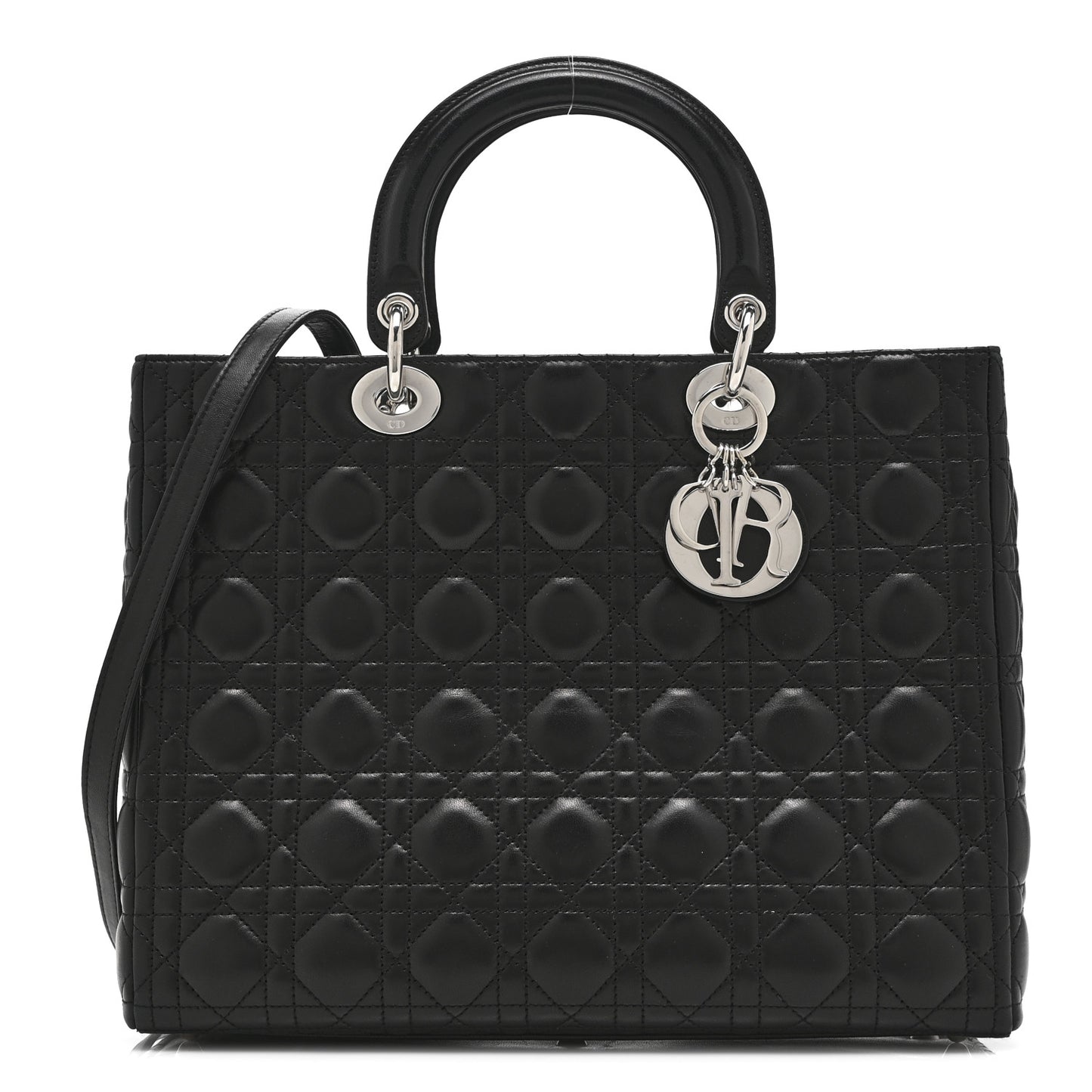 Lambskin Cannage Large Lady Dior Black