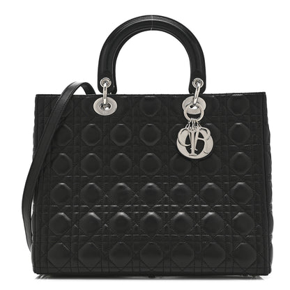 Christian Dior Lambskin Cannage Large Lady Dior Black 1 of 10