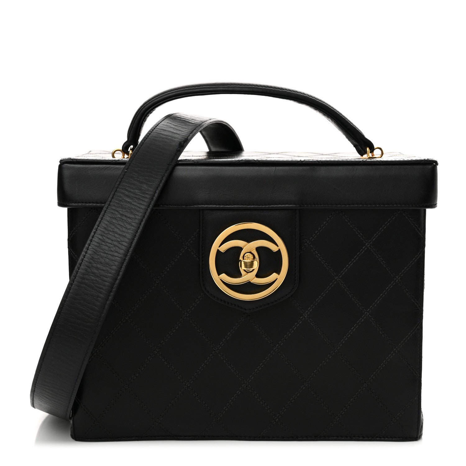 Chanel Calfskin Stitch Vanity Case Black 1 of 15