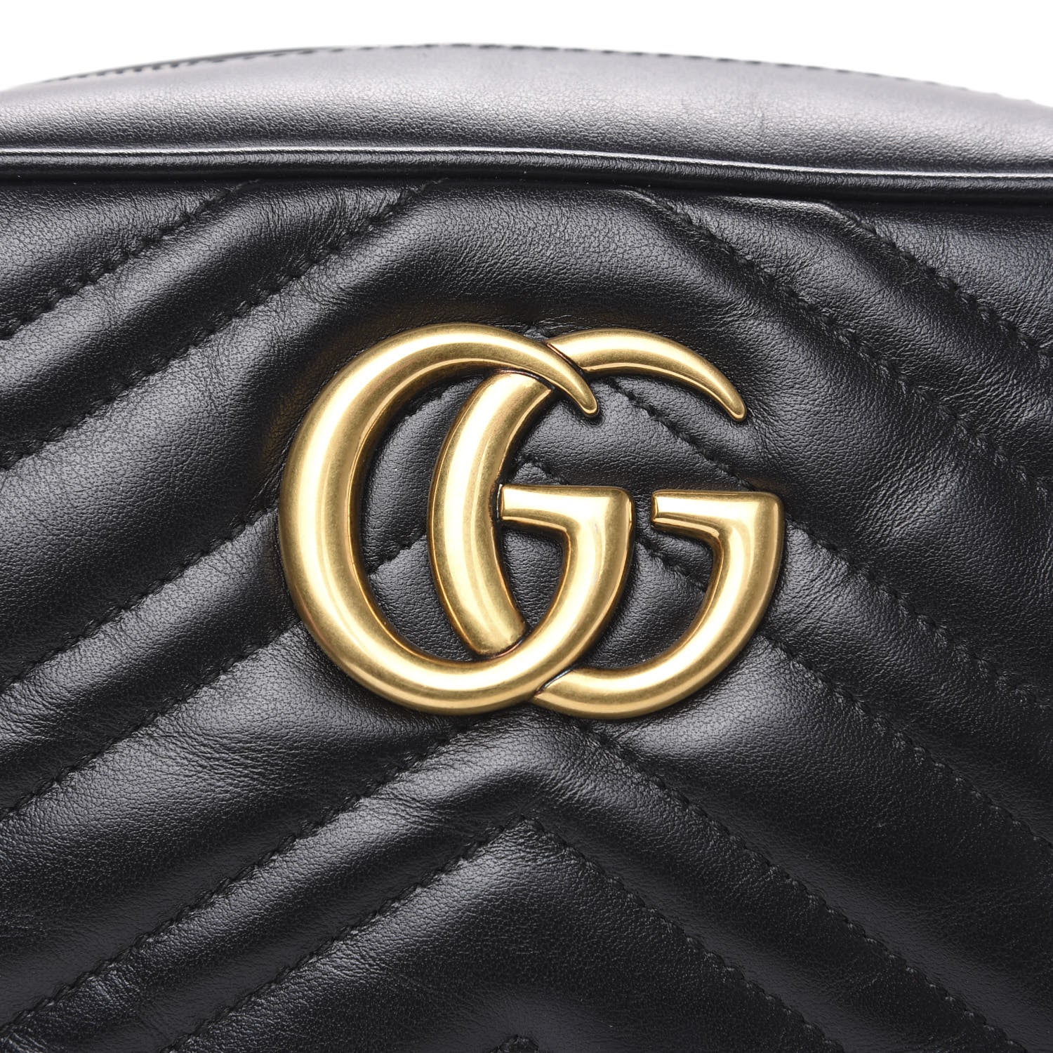 Gucci Calfskin Matelasse Small GG Marmont Chain Shoulder Bag Black 8 of 12