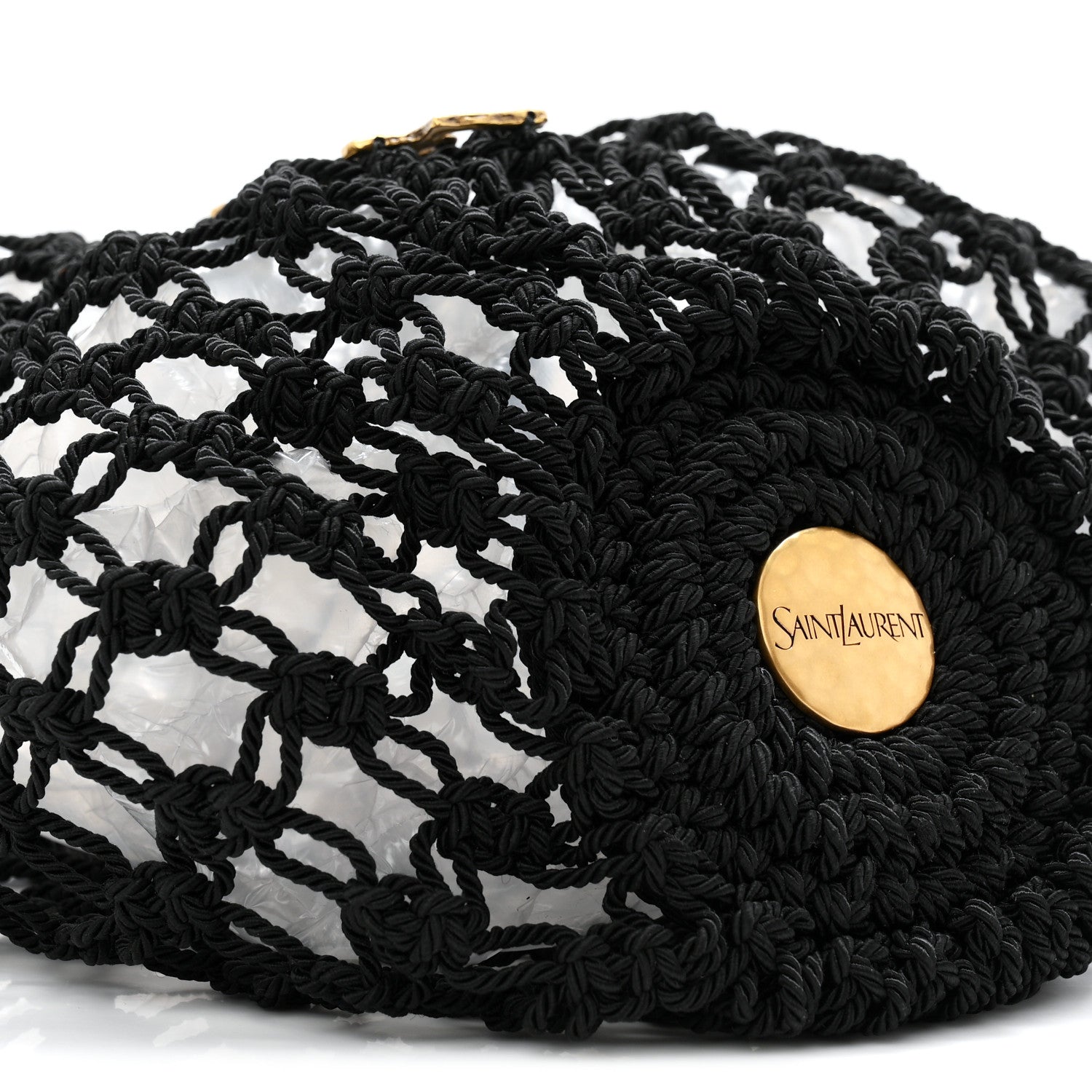 Saint Laurent Crochet Small Shopping Bag Black 9 of 11