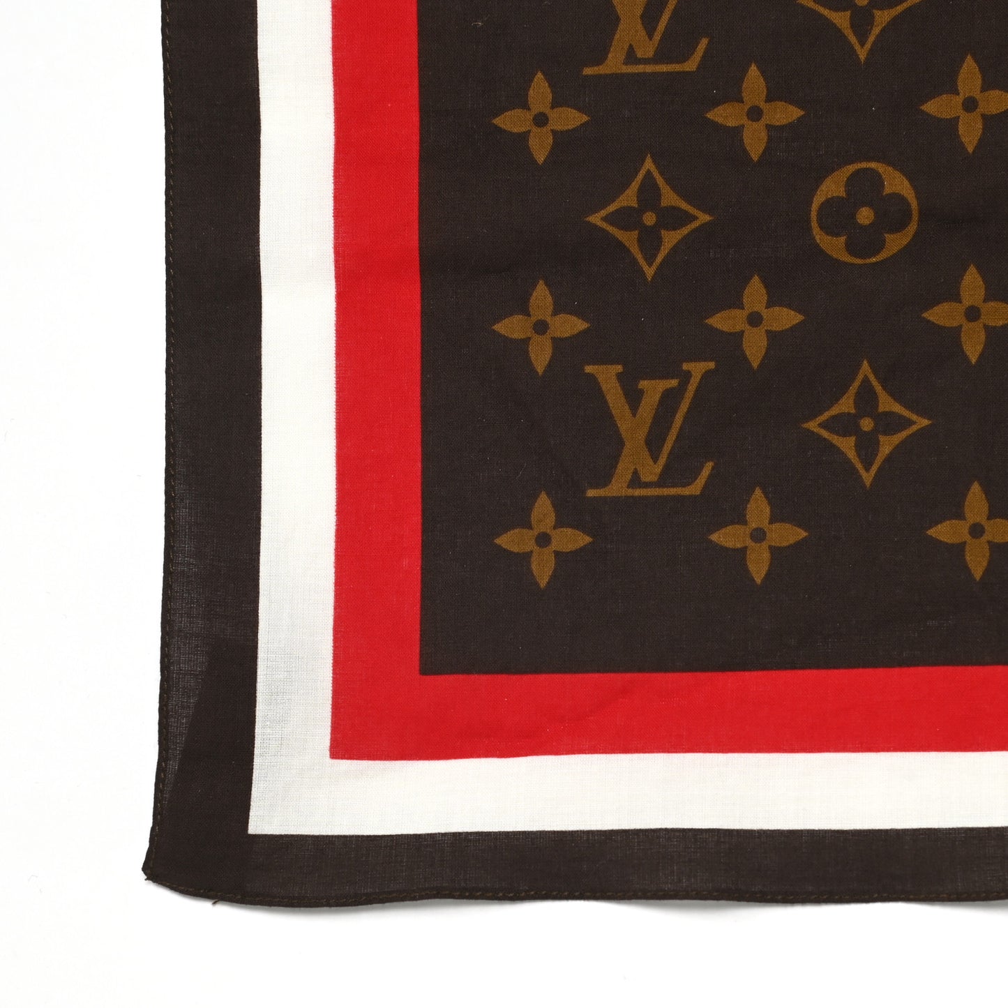 Cotton Monogram Groom Bandana Scarf Red