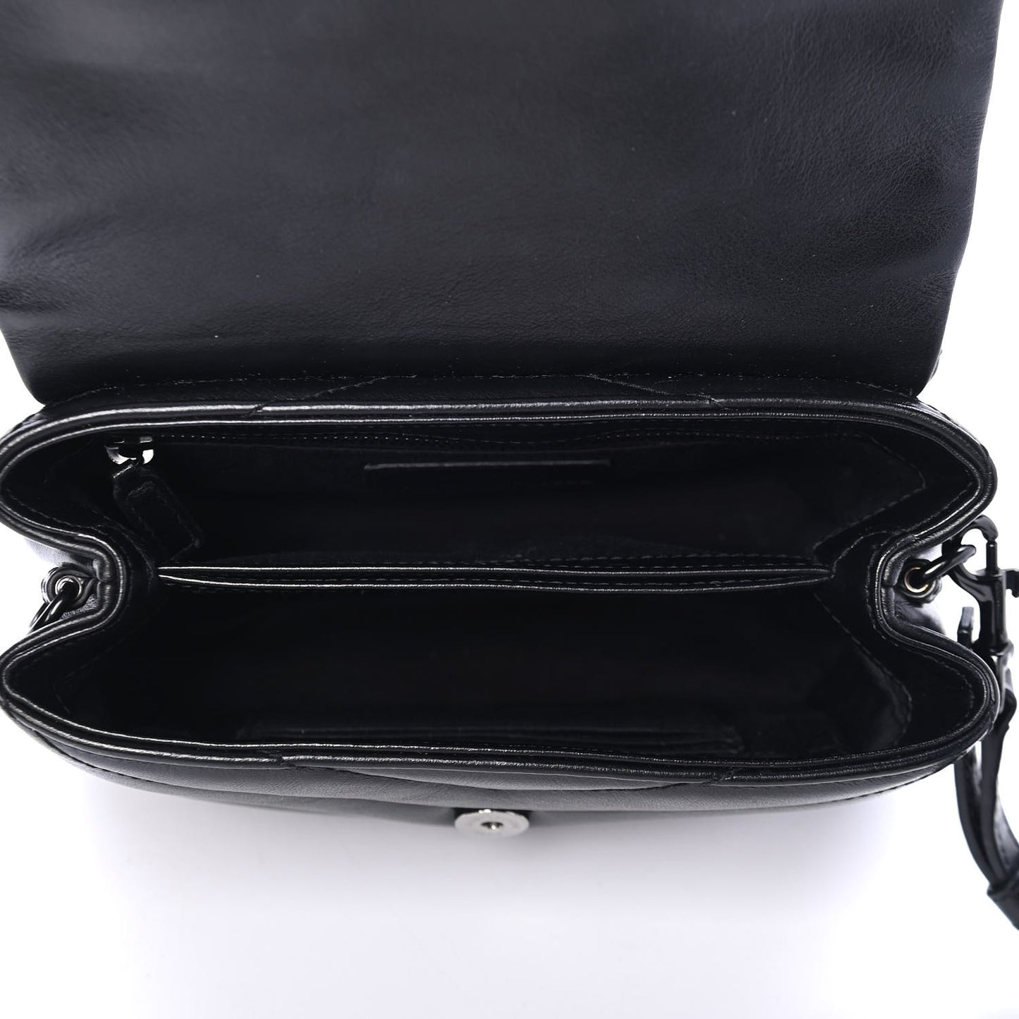 Calfskin Y Quilted Monogram Toy Loulou Crossbody Bag Black