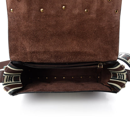 Valentino Garavani Calfskin Tribal Rockstud Shoulder Bag Rubin 5 of 9