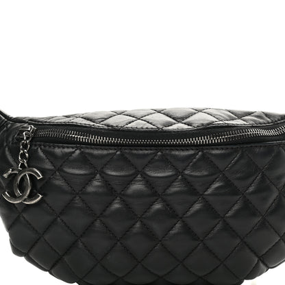 Chanel Lambskin Quilted Banane Waist Bag Fanny Pack Black 9 of 12
