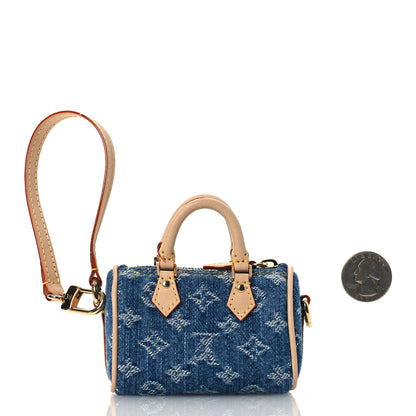 Louis Vuitton LV X TM Monogram Denim Cerises Micro Speedy Bag Charm Blue 2 of 5