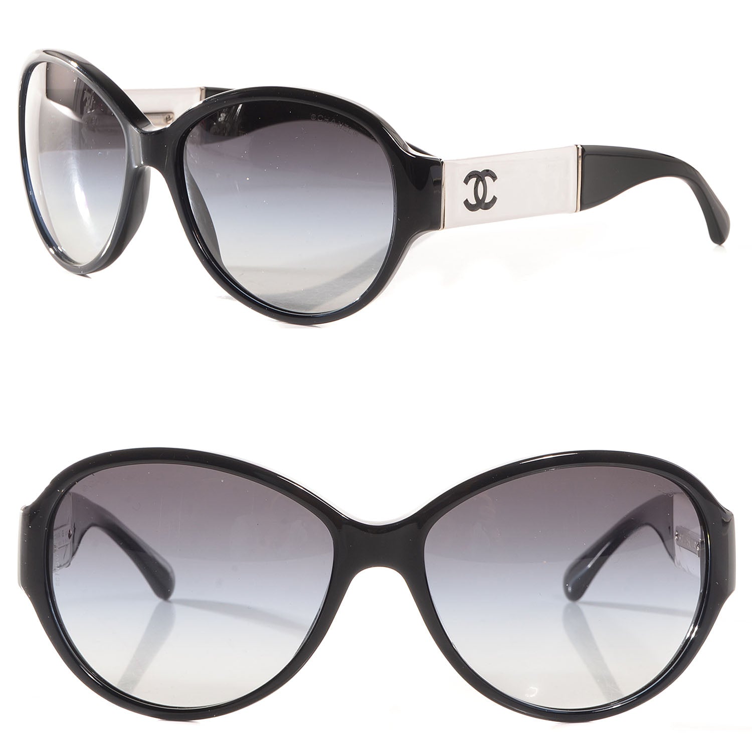 Chanel CC Sunglasses 5229Q Black White 1 of 5