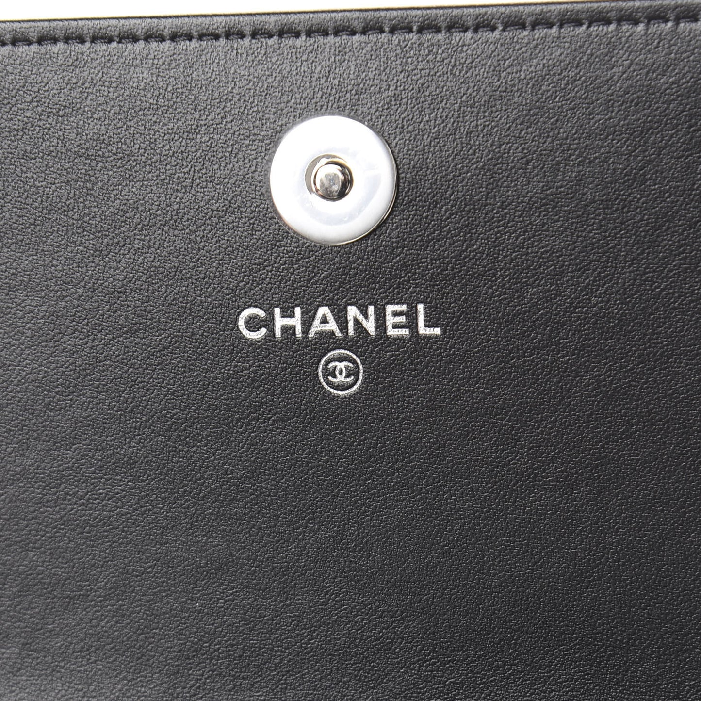 Caviar Camellia Embossed Chain Belt Bag Black