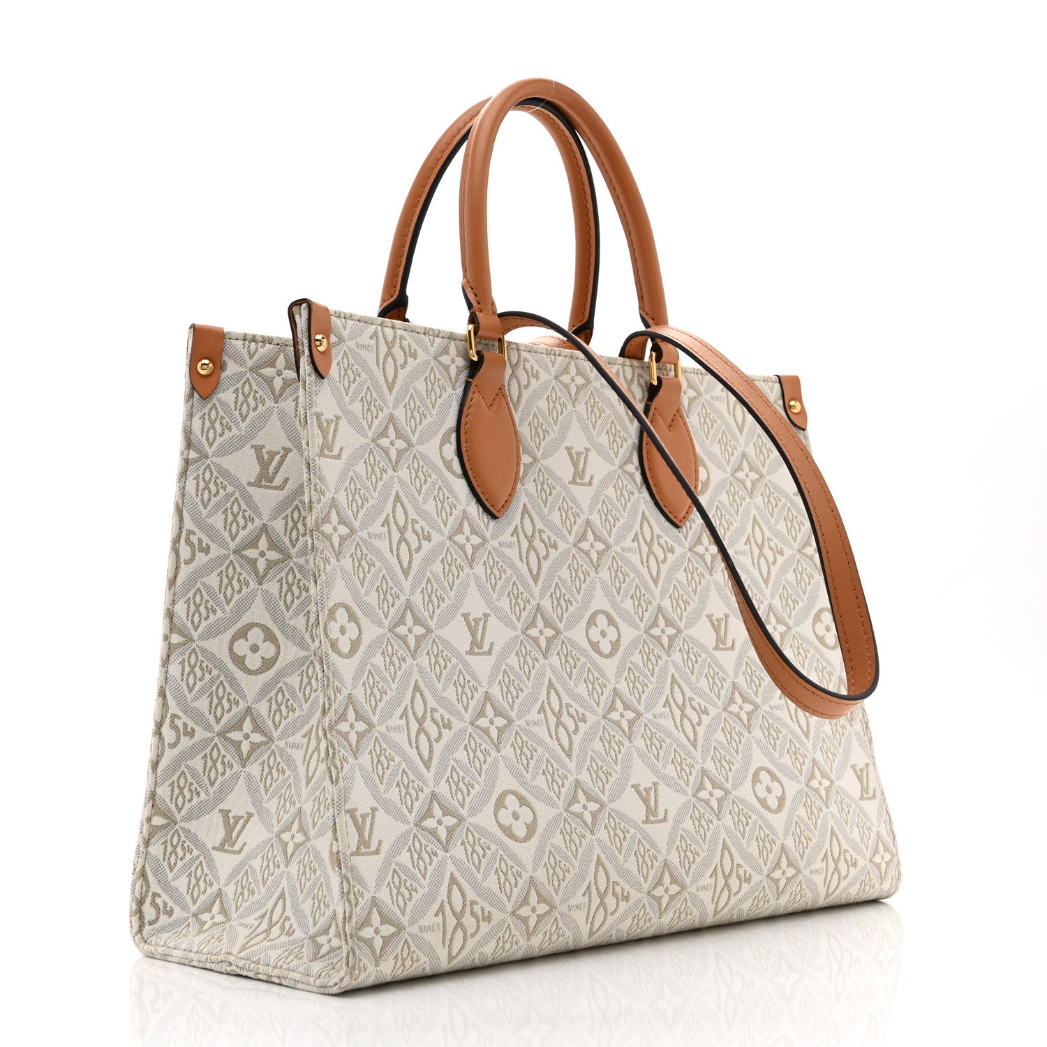 Louis Vuitton Jacquard Since 1854 Onthego MM Creme 3 of 9