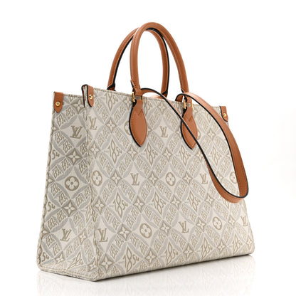 Louis Vuitton Jacquard Since 1854 Onthego MM Creme 3 of 9