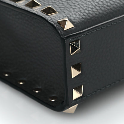 Valentino Garavani Pebbled Calfskin Medium Rockstud Flip Lock Crossbody Bag Black 8 of 9