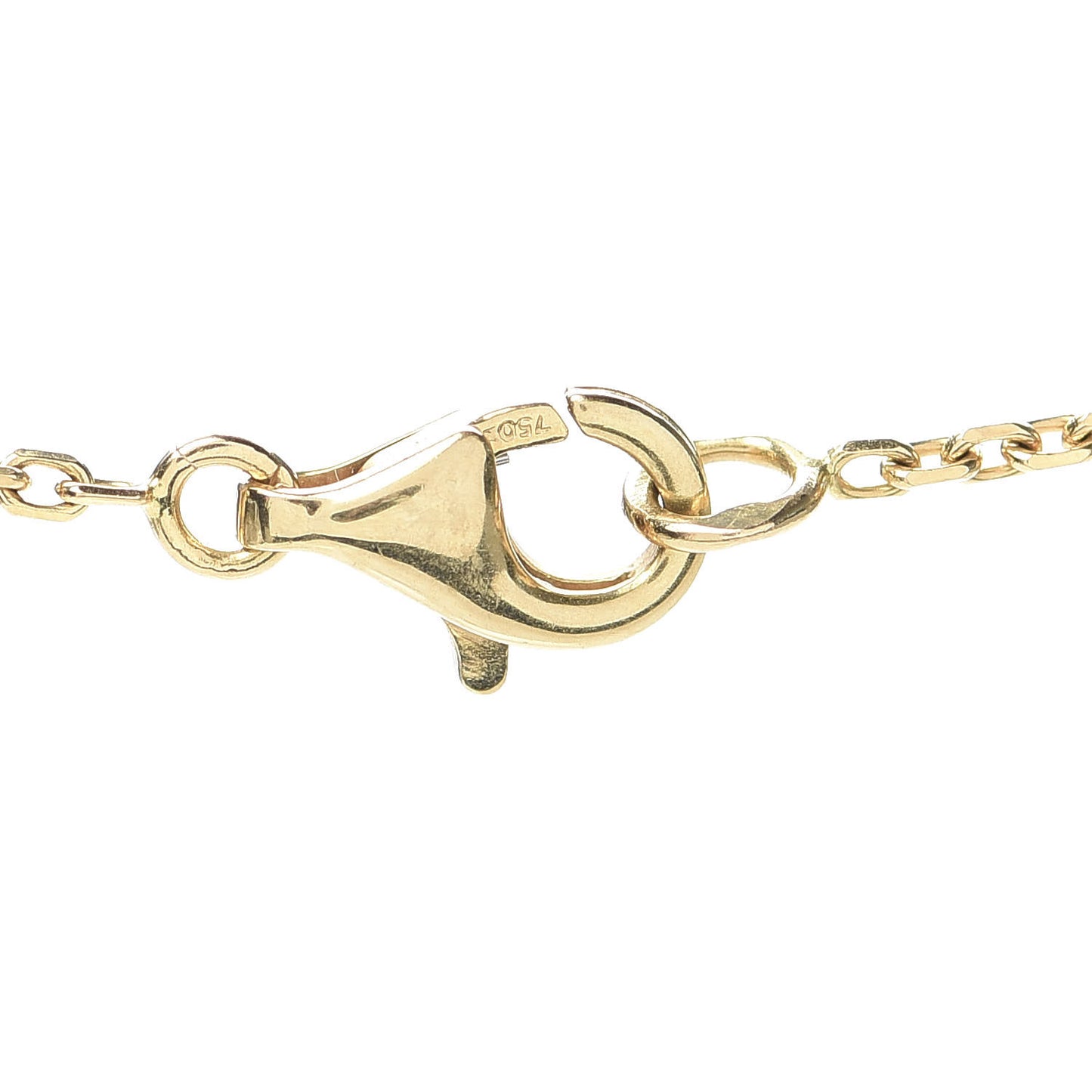 18K Yellow Gold Carnelian Vintage Alhambra Pendant Necklace