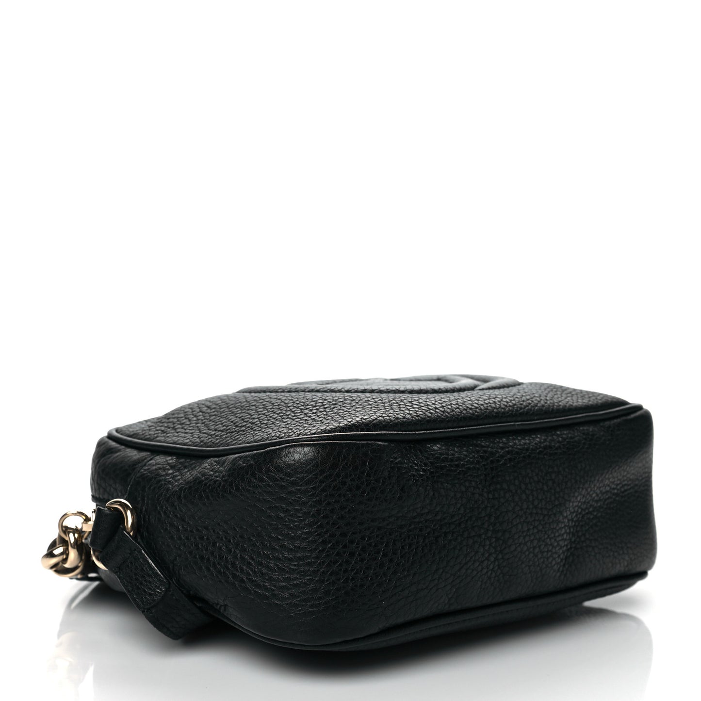 Pebbled Calfskin Small Soho Disco Bag Black