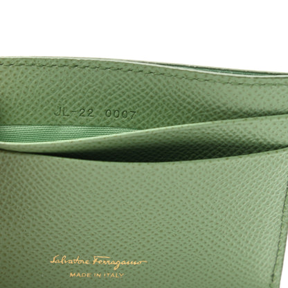 Salvatore Ferragamo Grained Calfskin Card Holder Green 7 of 7