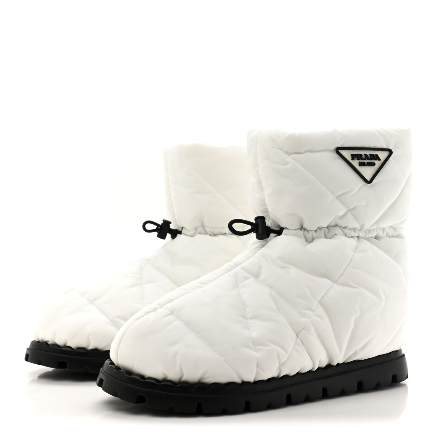 Re-Nylon Piuma Triangle Logo Padded Drawcord 20mm Snow Boots 40 White