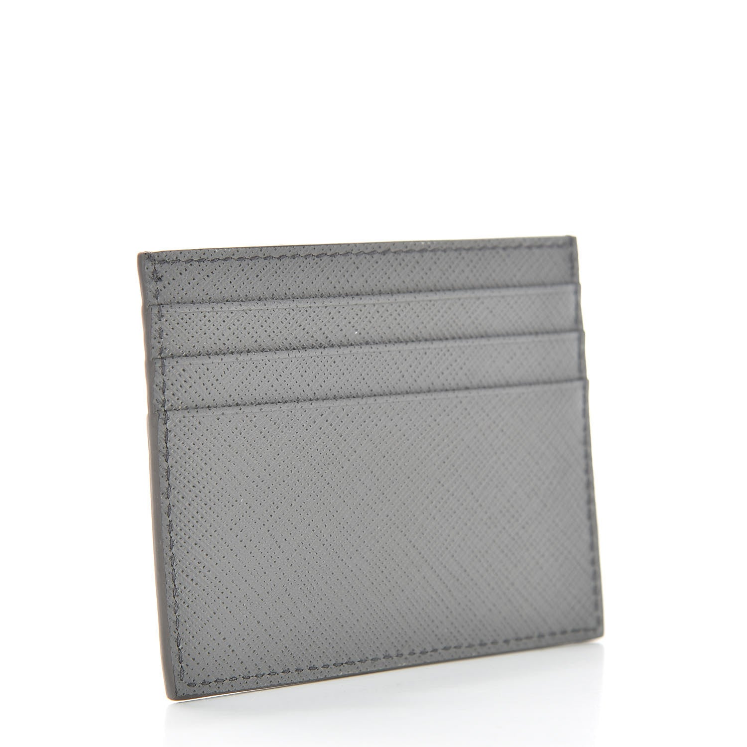 Prada Saffiano Shine Monochrome Card Holder Marmo 3 of 8