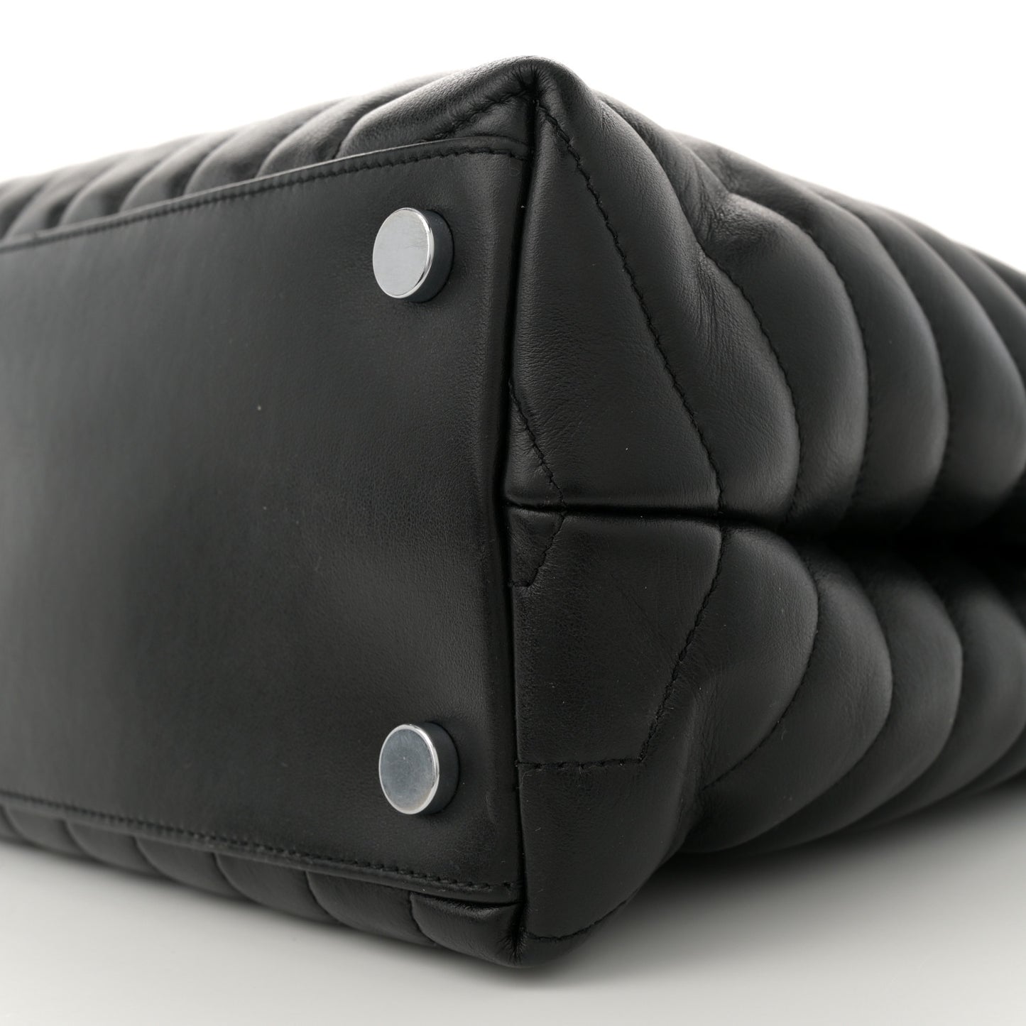 Calfskin Y Quilted Monogram Large Loulou Chain Satchel Black