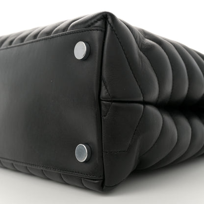 Saint Laurent Calfskin Y Quilted Monogram Large Loulou Chain Satchel Black 10 of 11