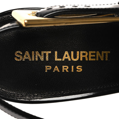 Saint Laurent Glazed Calfskin Lee Slingback Pumps 38.5 Black 9 of 10