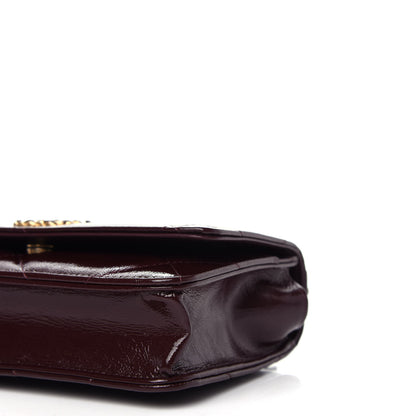 Chanel Shiny Crumpled Calfskin Quilted 19 Wallet On Chain WOC Burgundy 6 of 11