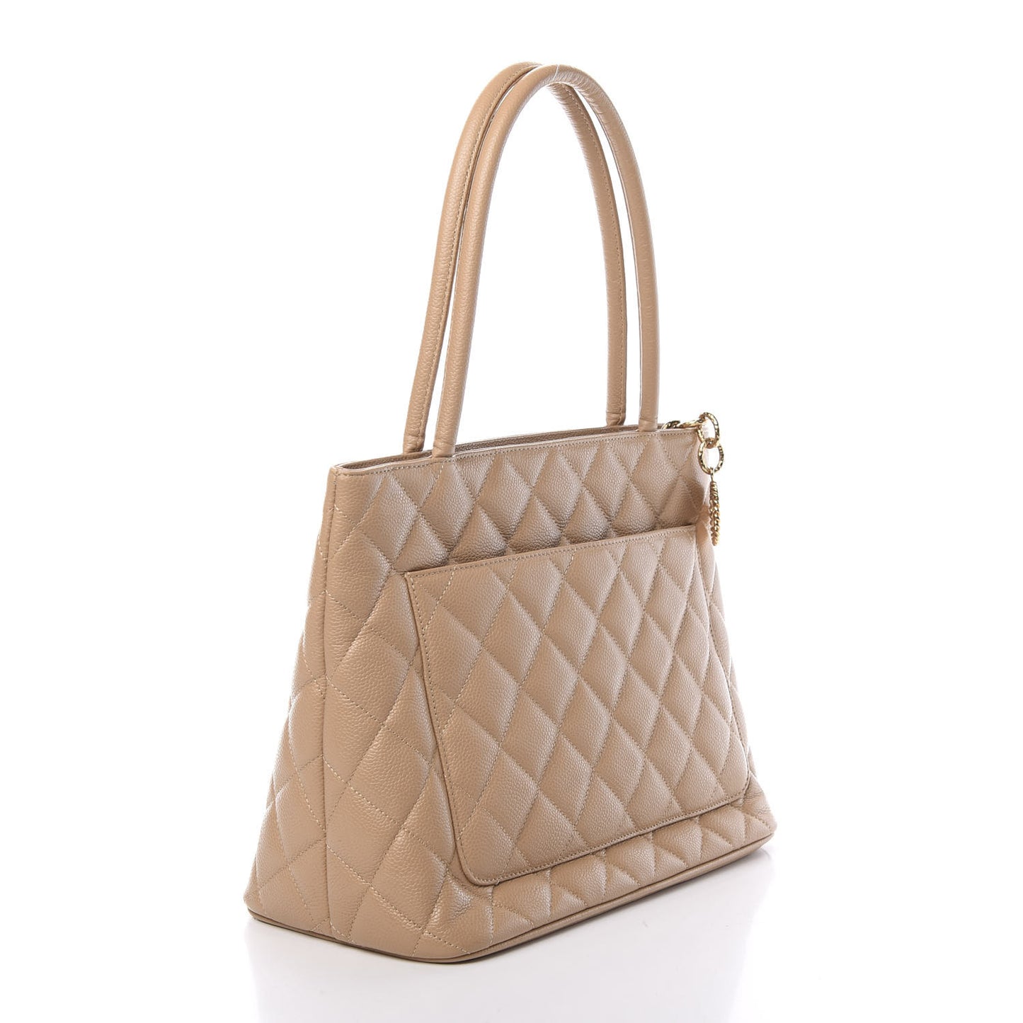 Caviar Quilted Medallion Tote Beige