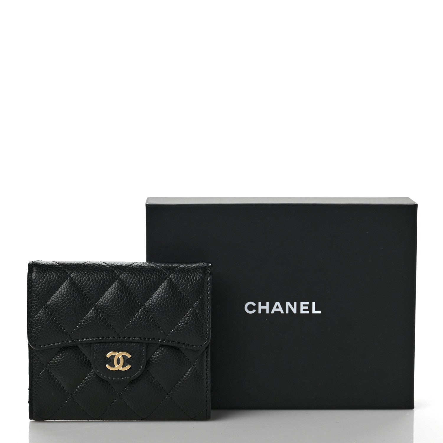 Chanel Caviar Quilted Compact Flap Wallet Black 8 of 8
