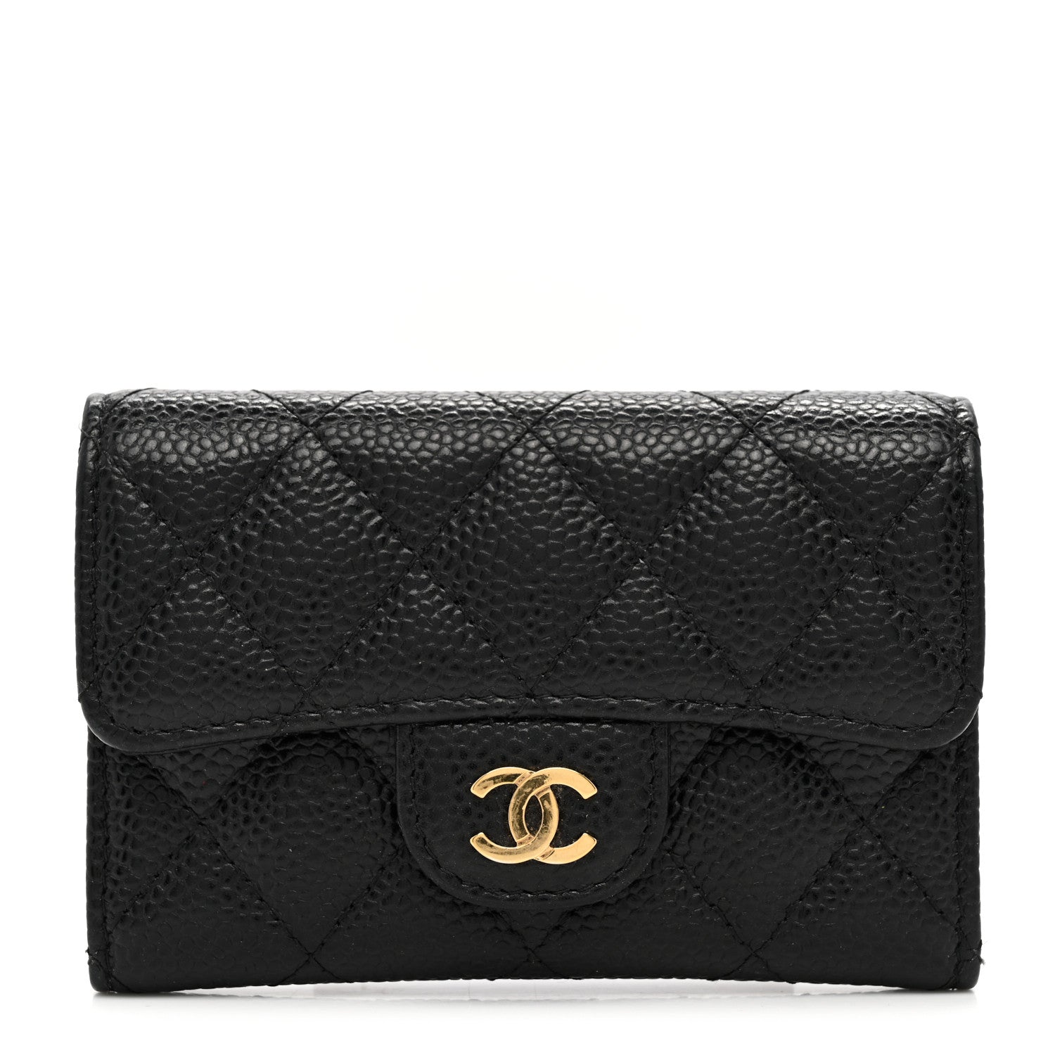 Chanel Caviar Quilted Flap Card Holder Wallet Black 1 of 7