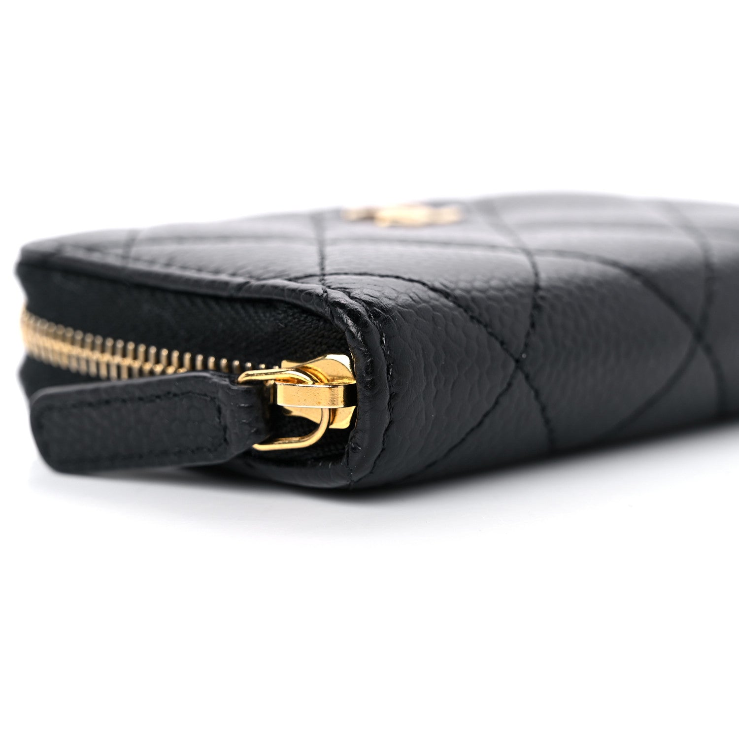 Chanel Caviar Quilted Zip Coin Purse Black 7 of 9