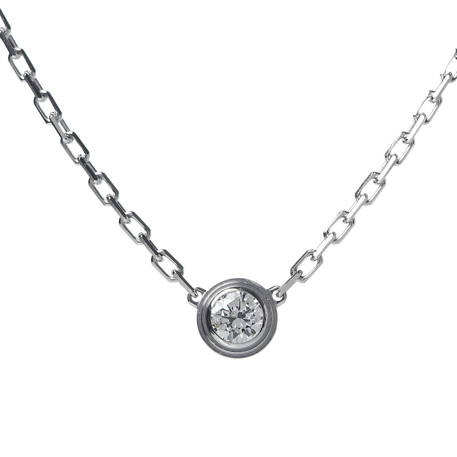 Cartier 18K White Gold Diamond SM D'Amour Pendant Necklace 4 of 5