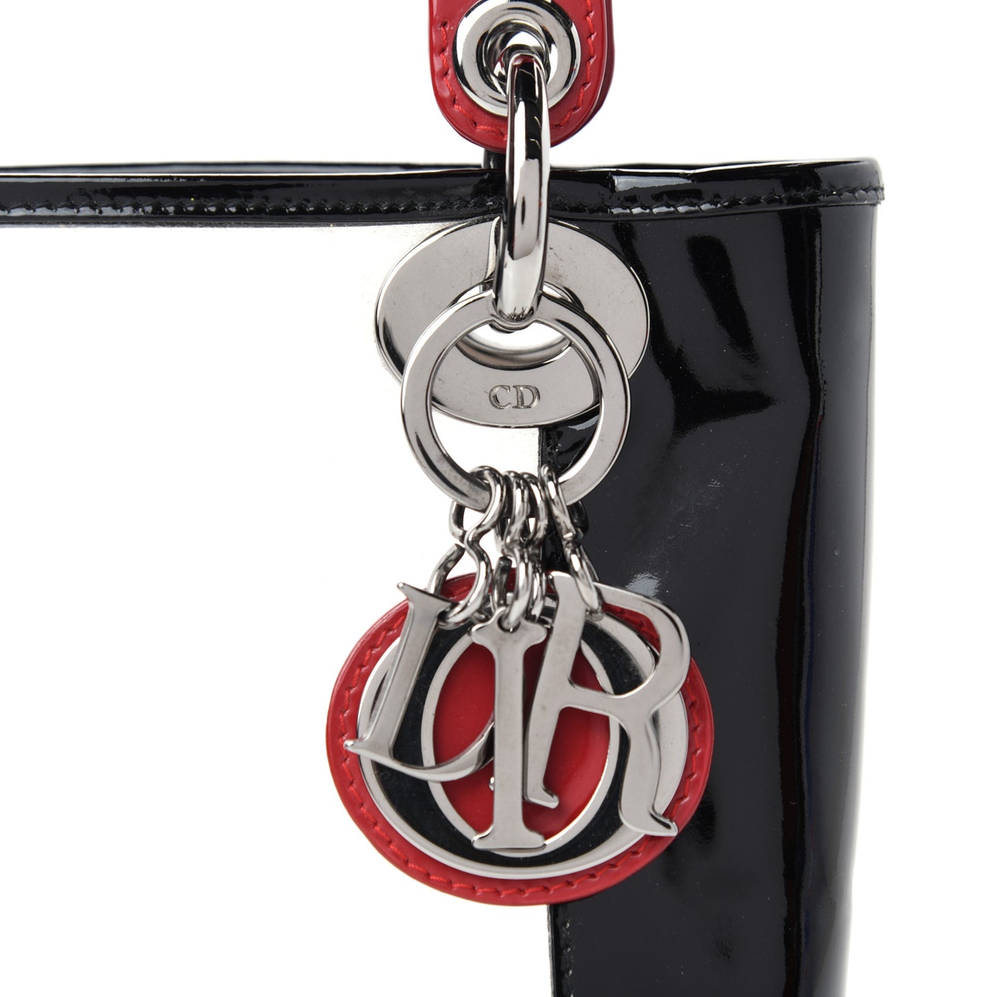 Patent PVC Mini Lady Dior Black Red
