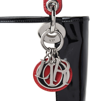 Christian Dior Patent PVC Mini Lady Dior Black Red 8 of 8