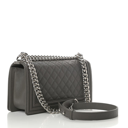 Chanel Caviar Quilted Medium Boy Flap Grey 3 of 13
